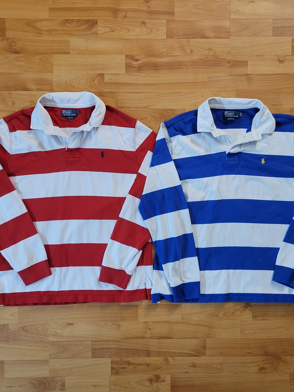 Polo Ralph Lauren Rugby Bundle Red+Blue White Striped Longsleeve XL Extra Large